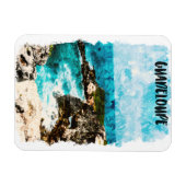 トロピカルグアドループカリブのアイランドウォータカラー マグネット (横)