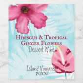 トロピカルグミドロップ&ハイビスカスラベル ワインラベル (シングルラベル)