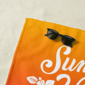 トロピカルグラデーションサマーナイトモノグラム ビーチタオル (インサイチュ)