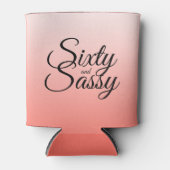 トロピカルグラデーションサンゴ60とサッシー60誕生日 缶クーラー (正面)