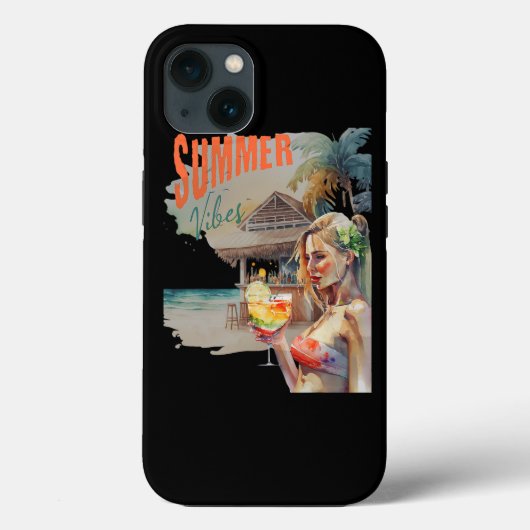 トロピカルグラフィックサマービベスビーチ水彩 Case-Mate iPhoneケース (裏面)