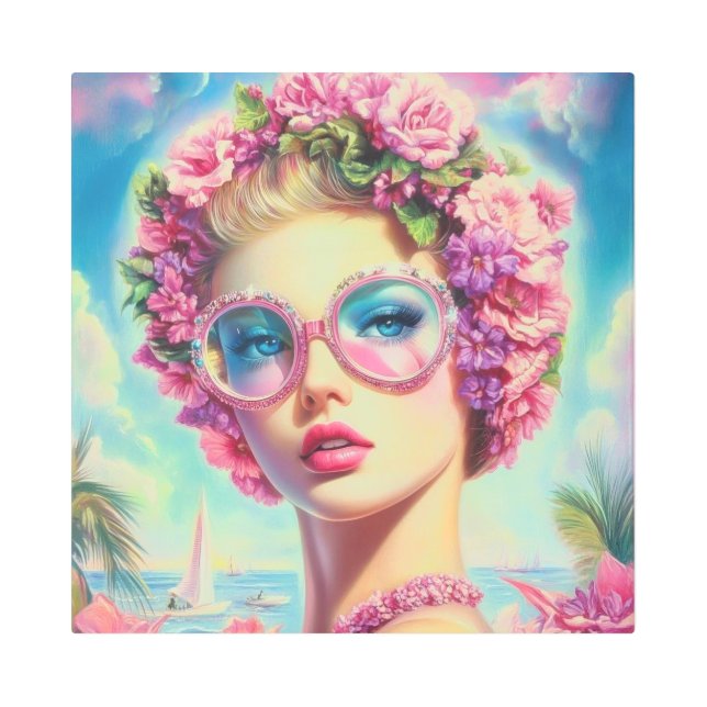 トロピカルグラマー・クイーン メタルプリント (正面)