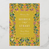 トロピカルグラムシトリンイエロー 箔招待状 (正面)