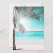 トロピカルグラムピンクアクアブルービーチパームスウィート16 招待状 (裏面)