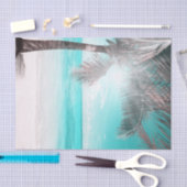 トロピカルグラムピンクアクアブルービーチパームスウィート16 薄葉紙 (クラフト)