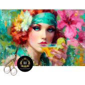 トロピカルグラムレッドヘッドマルティニカクテルデコページ 薄葉紙