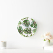 トロピカルグラム金ゴールドグリッターパーム葉グラモール ラウンド壁時計 (ホーム)