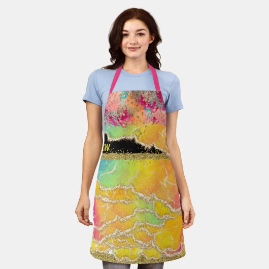 トロピカルグラム エプロン (着用した状態)