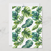 トロピカルグリーンとプルメリアのベビーシャワー 招待状 (裏面)