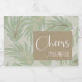 トロピカルグリーンと葉金ゴールドオンセージミニ スパークリングワインラベル (シングルラベル)