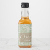 トロピカルグリーンと葉金ゴールドオンセージミニ リキュールボトルラベル (正面)