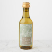 トロピカルグリーンと葉金ゴールドオンセージミニ ワインラベル (正面)