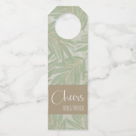 トロピカルグリーンと葉金ゴールドオンセージ ボトルネックタグ