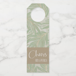 トロピカルグリーンと葉金ゴールドオンセージ ボトルネックタグ