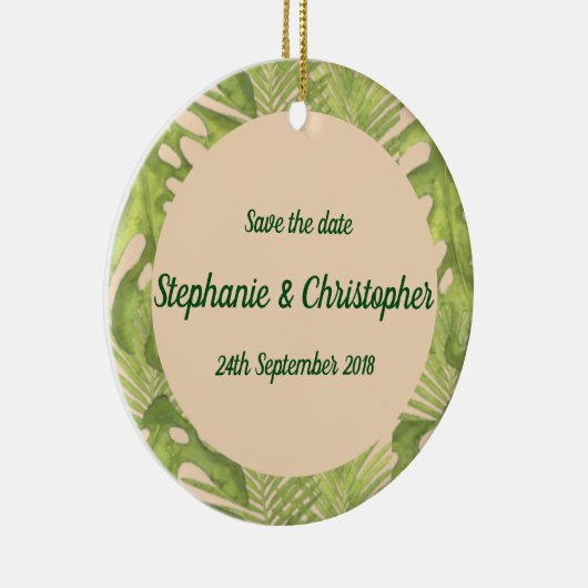 トロピカルグリーンと赤面結婚ズ セラミックオーナメント (右)