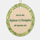 トロピカルグリーンと赤面結婚ズ セラミックオーナメント (左)