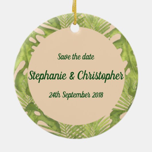 トロピカルグリーンと赤面結婚ズ セラミックオーナメント (裏面)