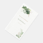 トロピカルグリーンと金ゴールドウォーターカラーパーム葉 (コーナー)