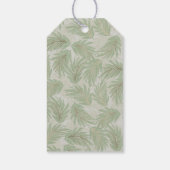 トロピカルグリーンと金ゴールド葉スクリスマス ギフトタグ (裏面)