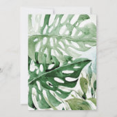 トロピカルグリーンと金ゴールド葉ス・クリスマスディナー 招待状 (裏面)