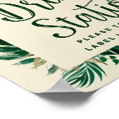 トロピカルグリーンのおしゃれなドリンクステーション　ウェディングサイン ポスター (角)