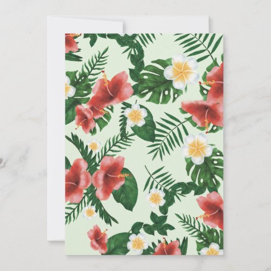 トロピカルグリーンのエキゾチックなインコの野生の誕生日 招待状 (裏面)