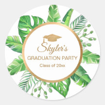 トロピカルグリーンのゴールドテーマの卒業パーティー