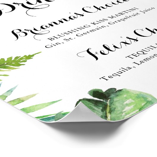 トロピカルグリーンのシグネチャードリンク看板 ポスター (角)