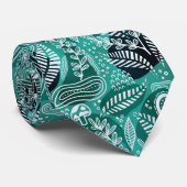 トロピカルグリーンのジャングルの葉 ネクタイ (ロール)