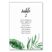 トロピカルグリーンのパーム席配置図 テーブルナンバー (裏面)