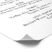 トロピカルグリーンのホワイトウェディングドリンクメニュー看板 ポスター (角)