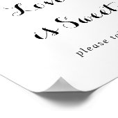 トロピカルグリーンのホワイトフラワーラブイズスウィートサイン ポスター (角)