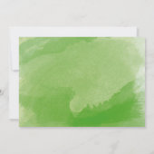 トロピカルグリーンの水彩パームリーフウェディング 招待状 (裏面)