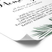 トロピカルグリーンの白い花の愛する記憶 ポスター (角)