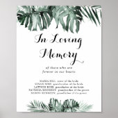 トロピカルグリーンの白い花の愛する記憶 ポスター (正面)