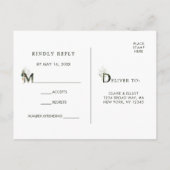 トロピカルグリーンの結婚式出欠確認カード インビテーションポストカード (裏面)