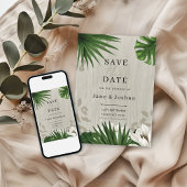 トロピカルグリーンの結婚式 Save the Date 招待状