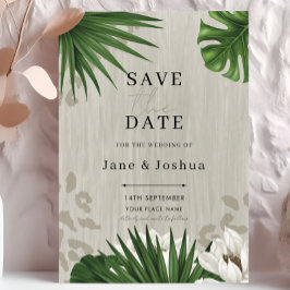 トロピカルグリーンの結婚式 Save the Date 招待状