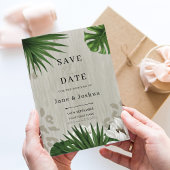 トロピカルグリーンの結婚式 Save the Date 招待状