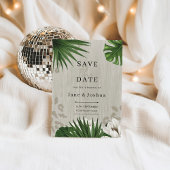 トロピカルグリーンの結婚式 Save the Date 招待状