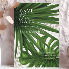 トロピカルグリーンの結婚式 Save the Date 招待状