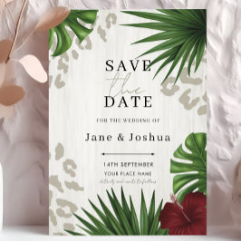 トロピカルグリーンの結婚式 Save the Date 招待状