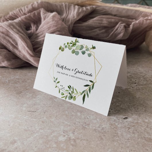 トロピカルグリーンの葉の感謝カード サンキューカード