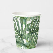 トロピカルグリーンの葉の植物アイランドパームツリー 紙コップ (右)