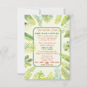トロピカルグリーンの葉 招待状 (正面)