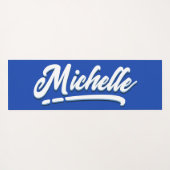 トロピカルグリーンイエローネームジャングル離れの ヨガマット (裏面(横))