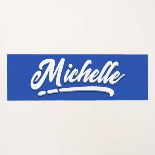 トロピカルグリーンイエローネームジャングル離れの ヨガマット (裏面(横))