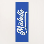 トロピカルグリーンイエローネームジャングル離れの ヨガマット (裏面)