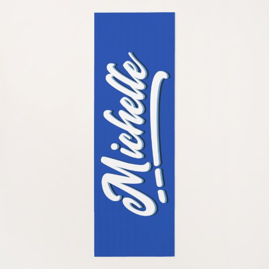 トロピカルグリーンイエローネームジャングル離れの ヨガマット (裏面)