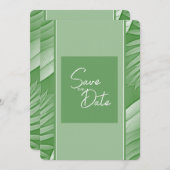 トロピカルグリーンウェディング セーブ・ザ・デート 招待状 (正面/裏面)
